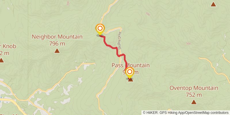 Neighbor Mountain - Jeremeys Run Trail spur 1 Map