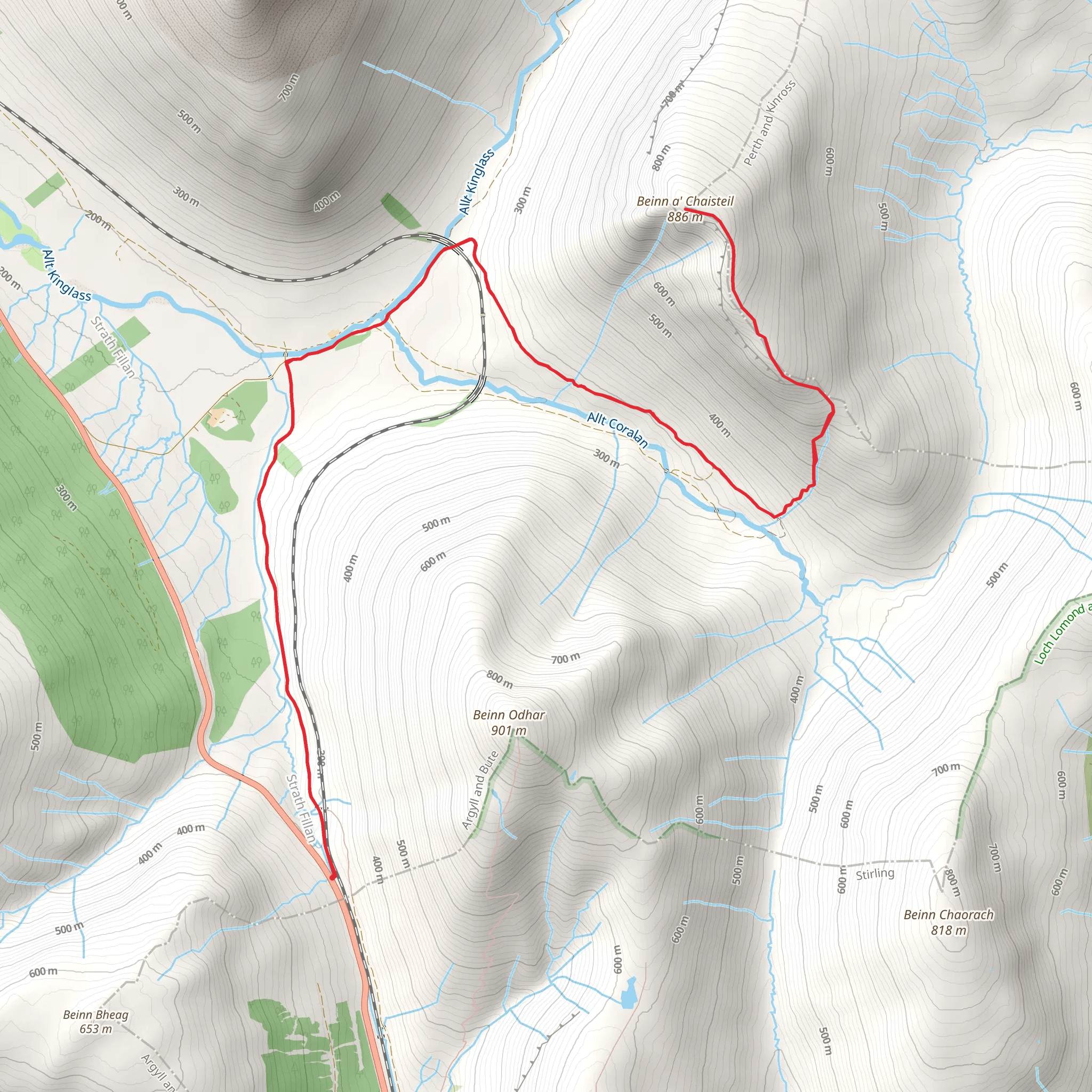 Beinn a' Chaisteil - Auch mobile static map