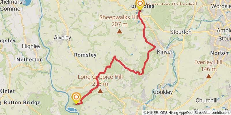 Bewdley 50 mile Loop stage 4 Map