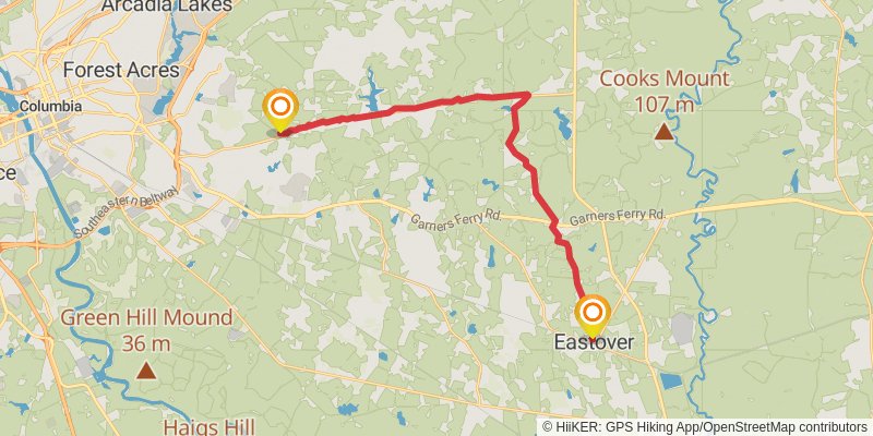 Palmetto Trail stage 27 Map