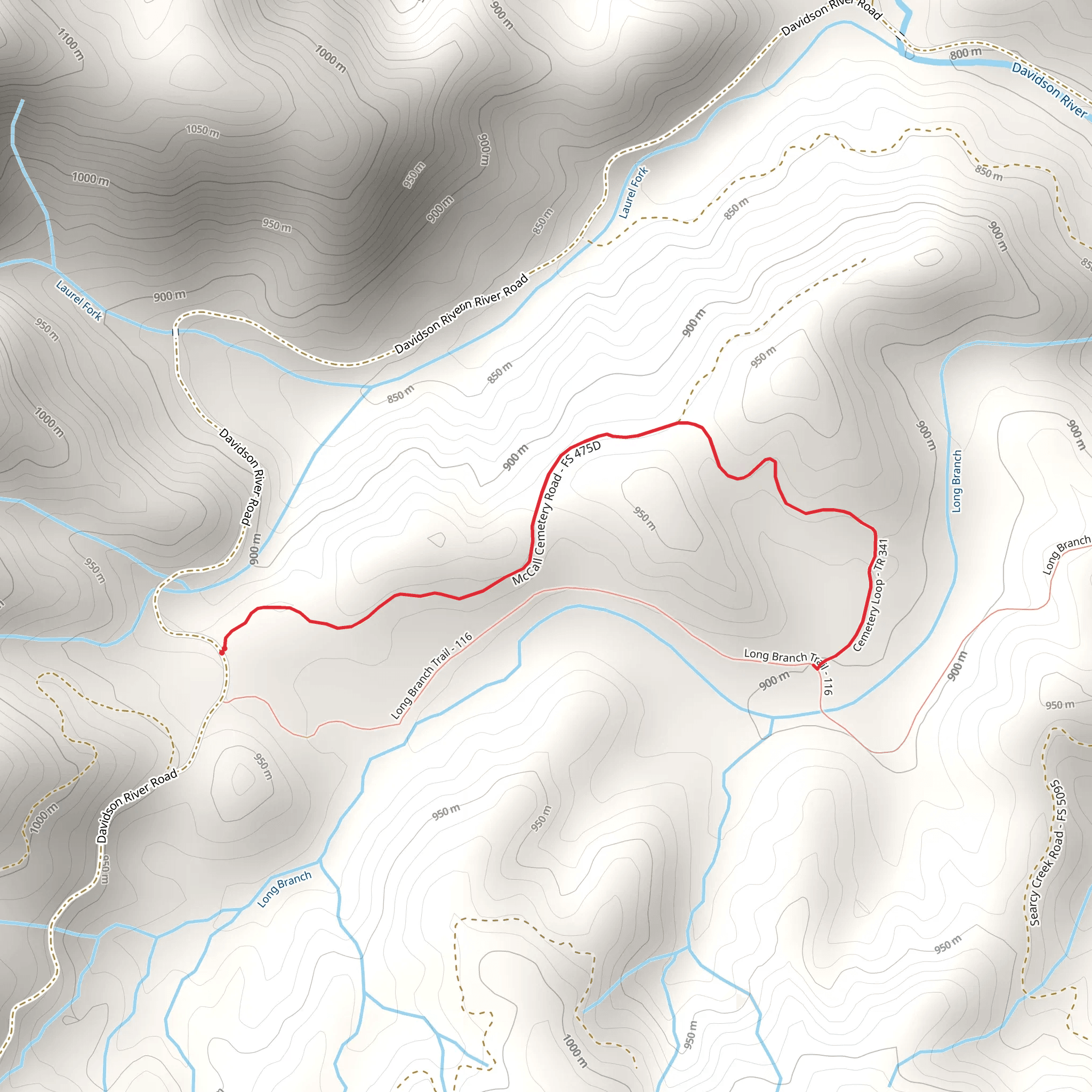 Cemetery Loop Trail mobile static map