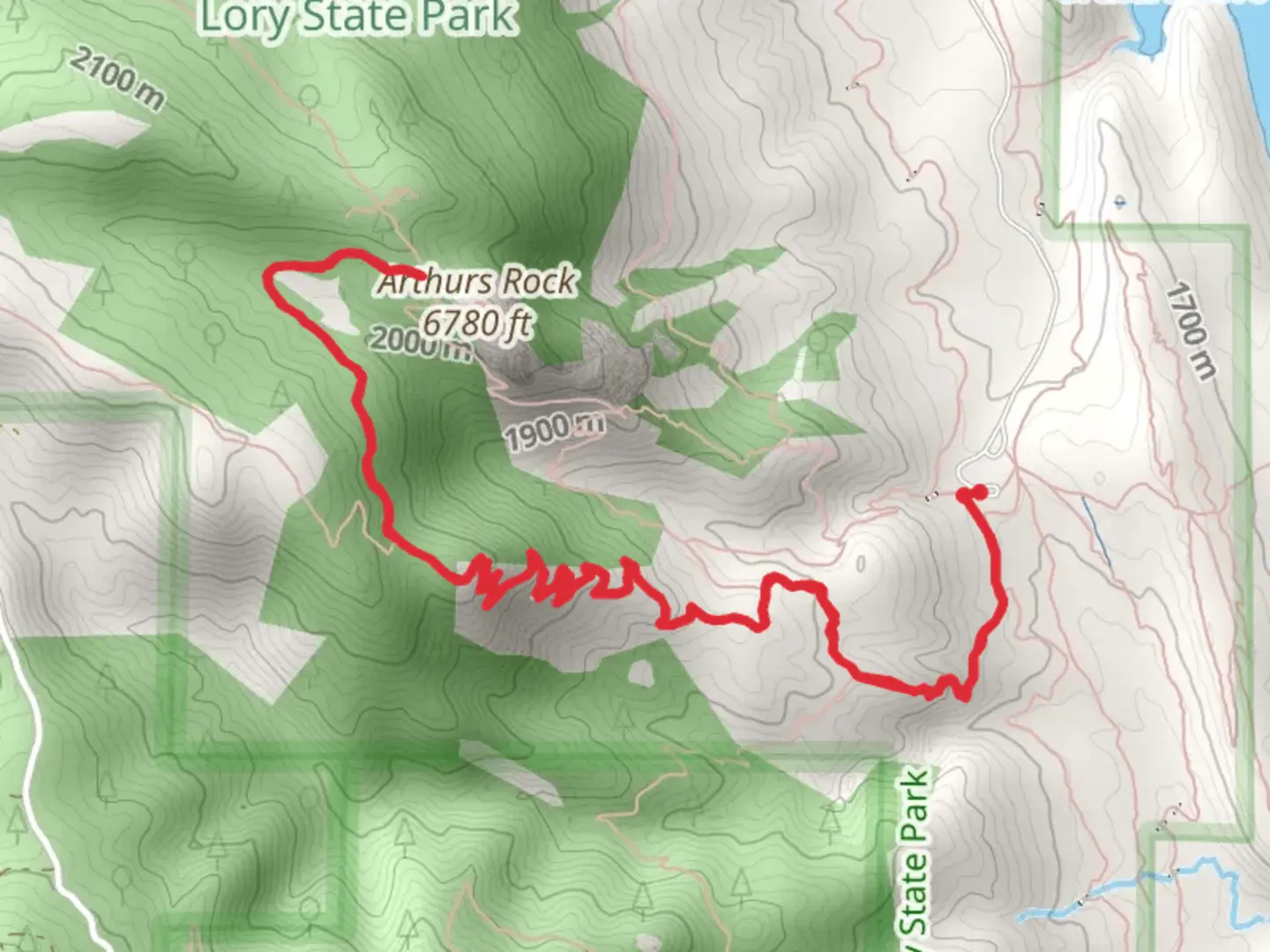 An image depicting the trail Arthurs Rock via Howard Trail and its surrounding area.