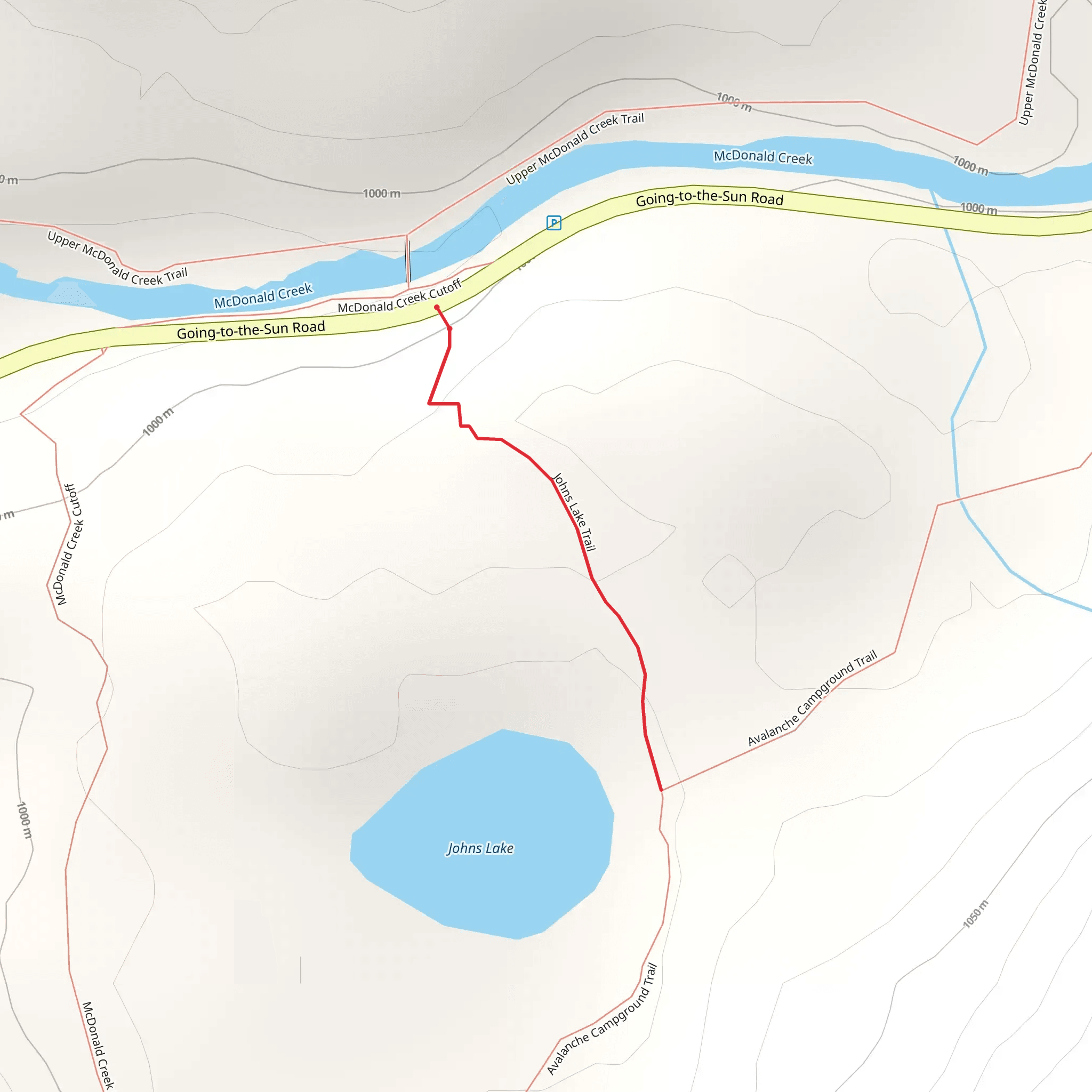 Johns Lake Trail mobile static map