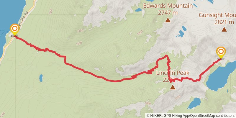Gunsight Pass Traverse stage 2 Map