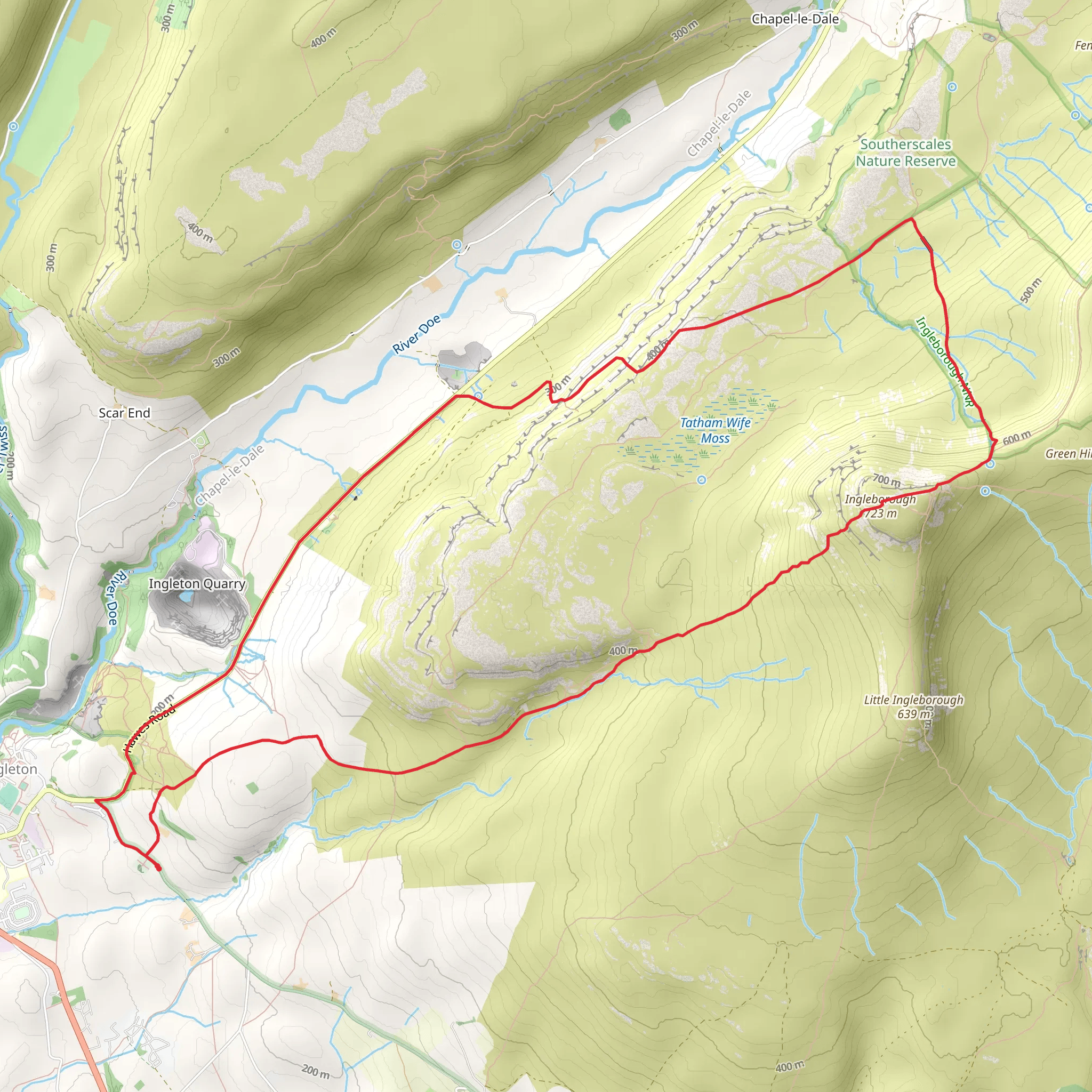 Ingleborough and White Scar Cave Loop - Ingleton mobile static map