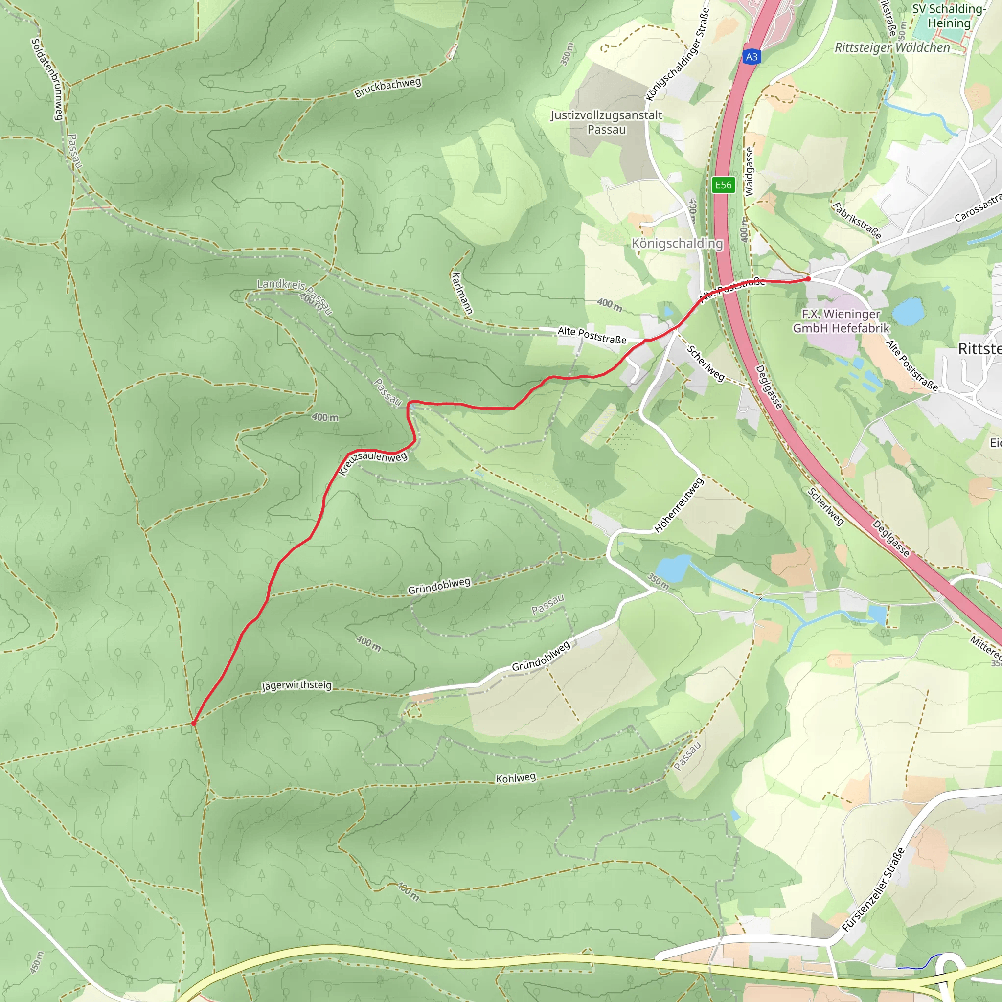 Kreuzsäulenweg mobile static map