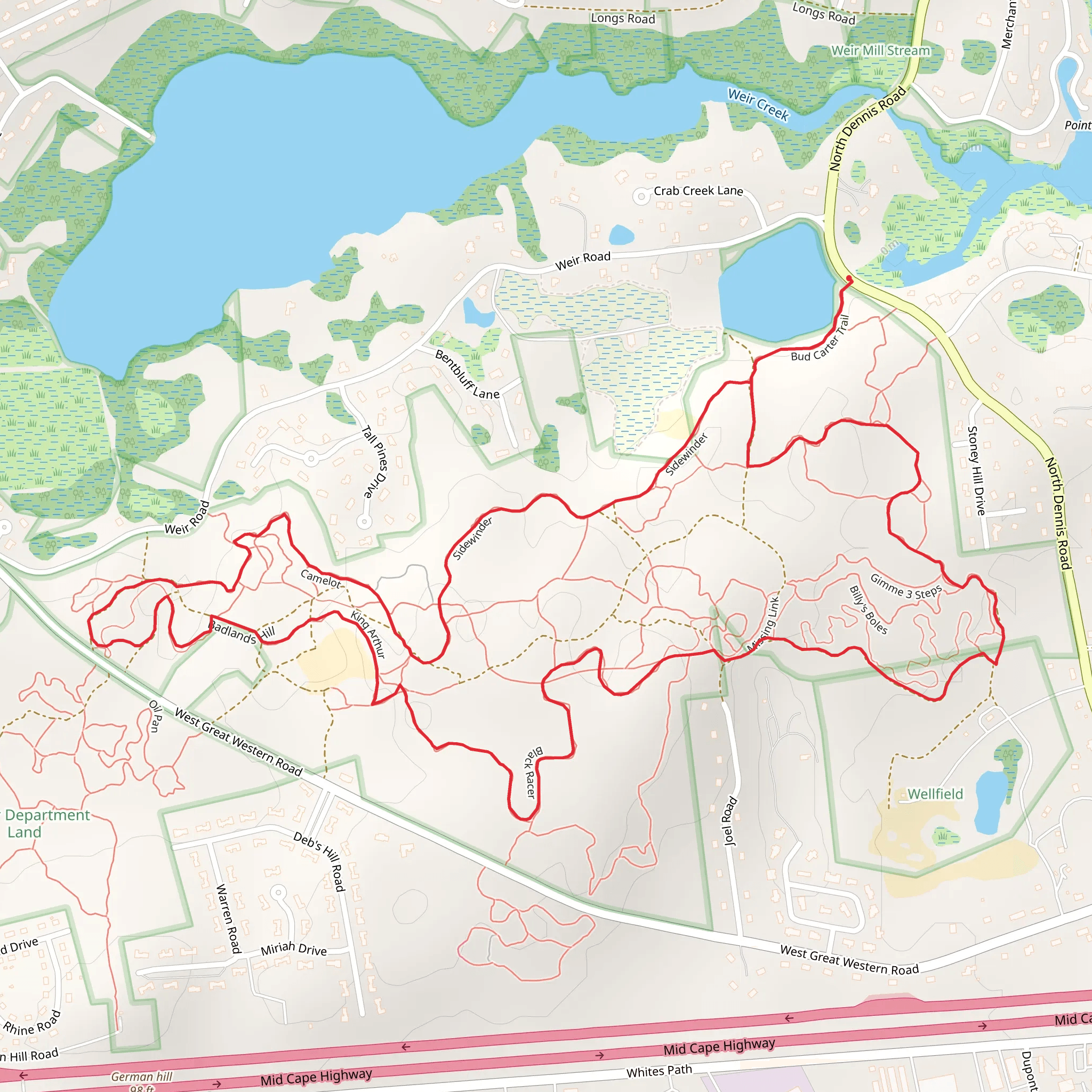 Black Racer and Camelot Loop mobile static map