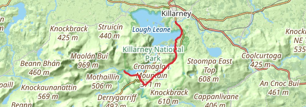 Kerry Way 6-Day Moderate Tour (Hillwalk Tours) stage 2 Map
