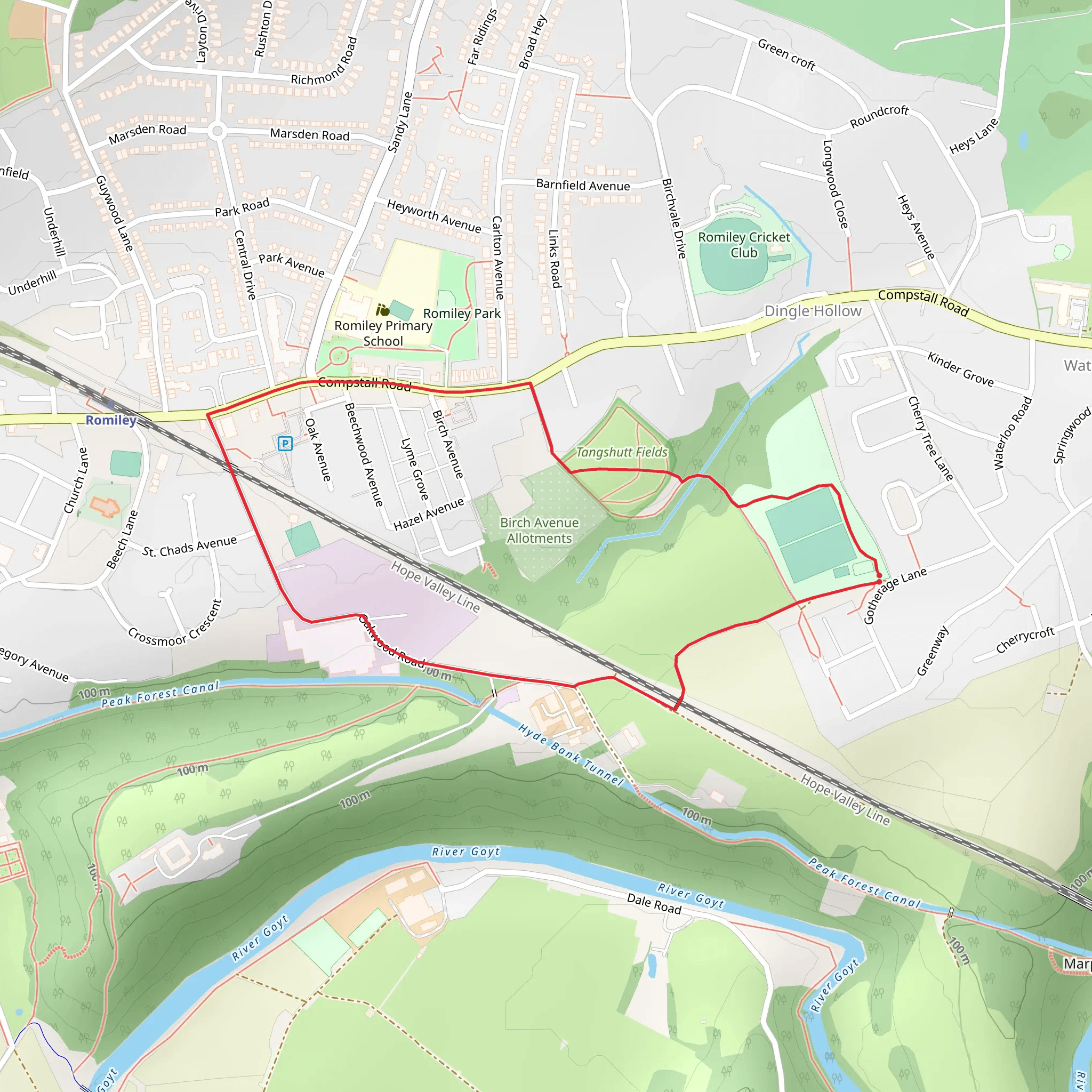 Romiley Circular Walk mobile static map