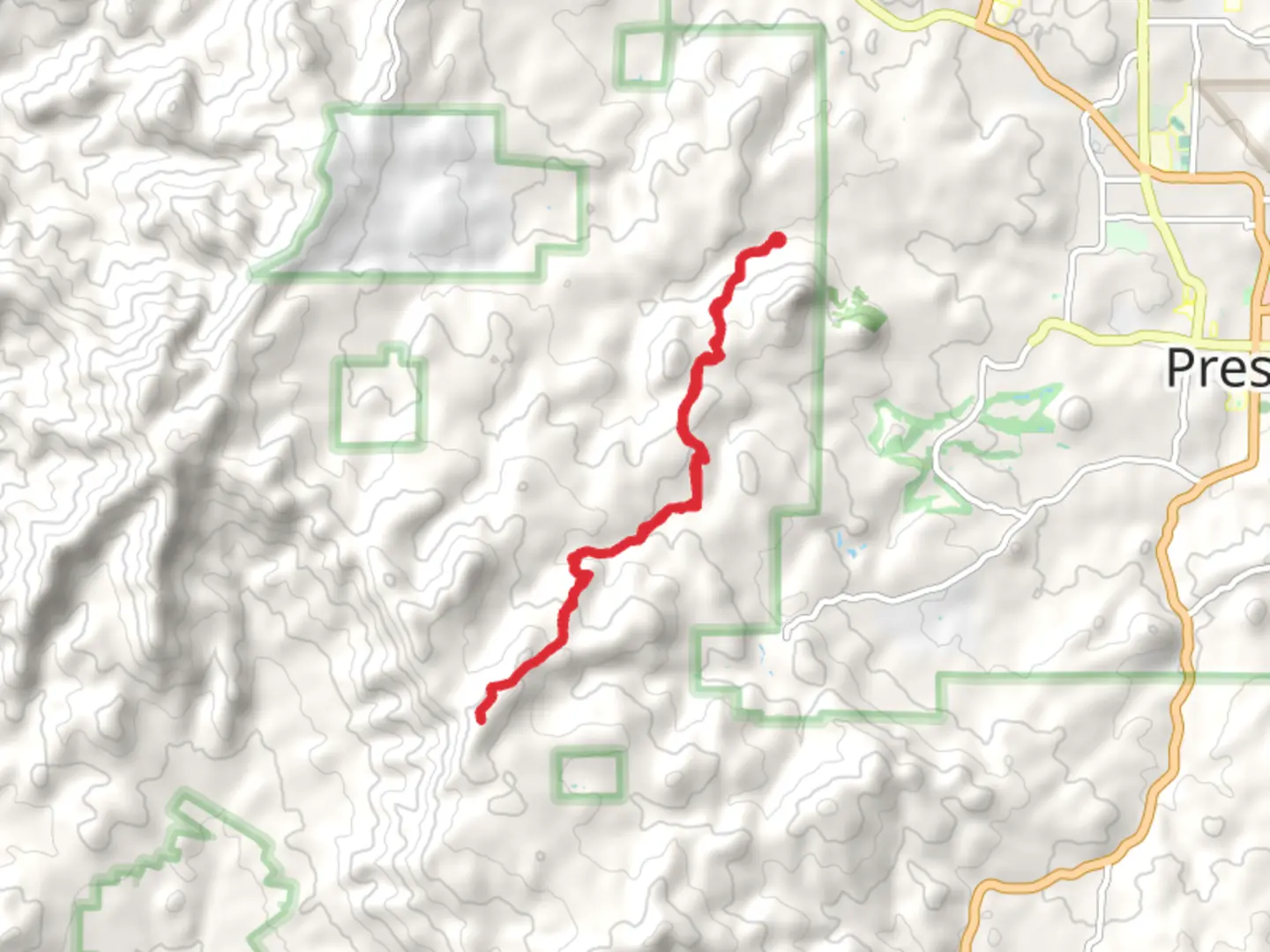 An image depicting the trail Sierra Prieta Overlook and its surrounding area.