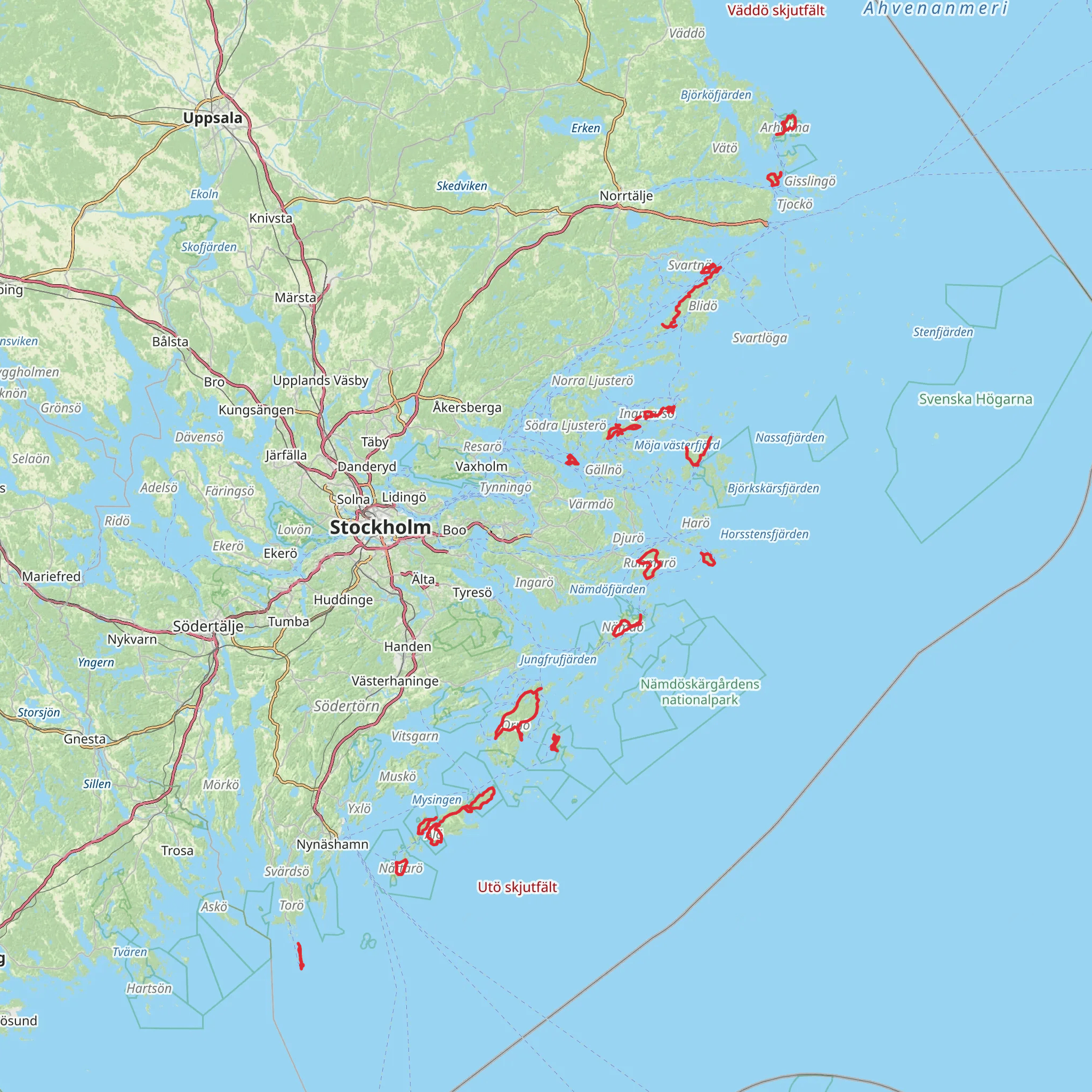 Stockholm Archipelago Trail mobile static map