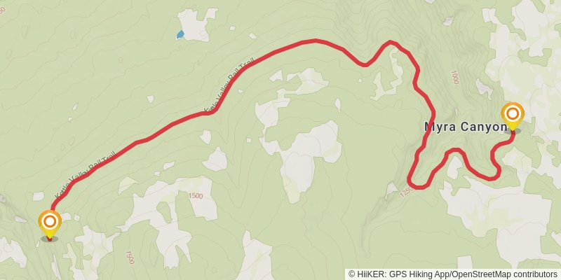 Kettle Valley Rail Trail stage 16 Map