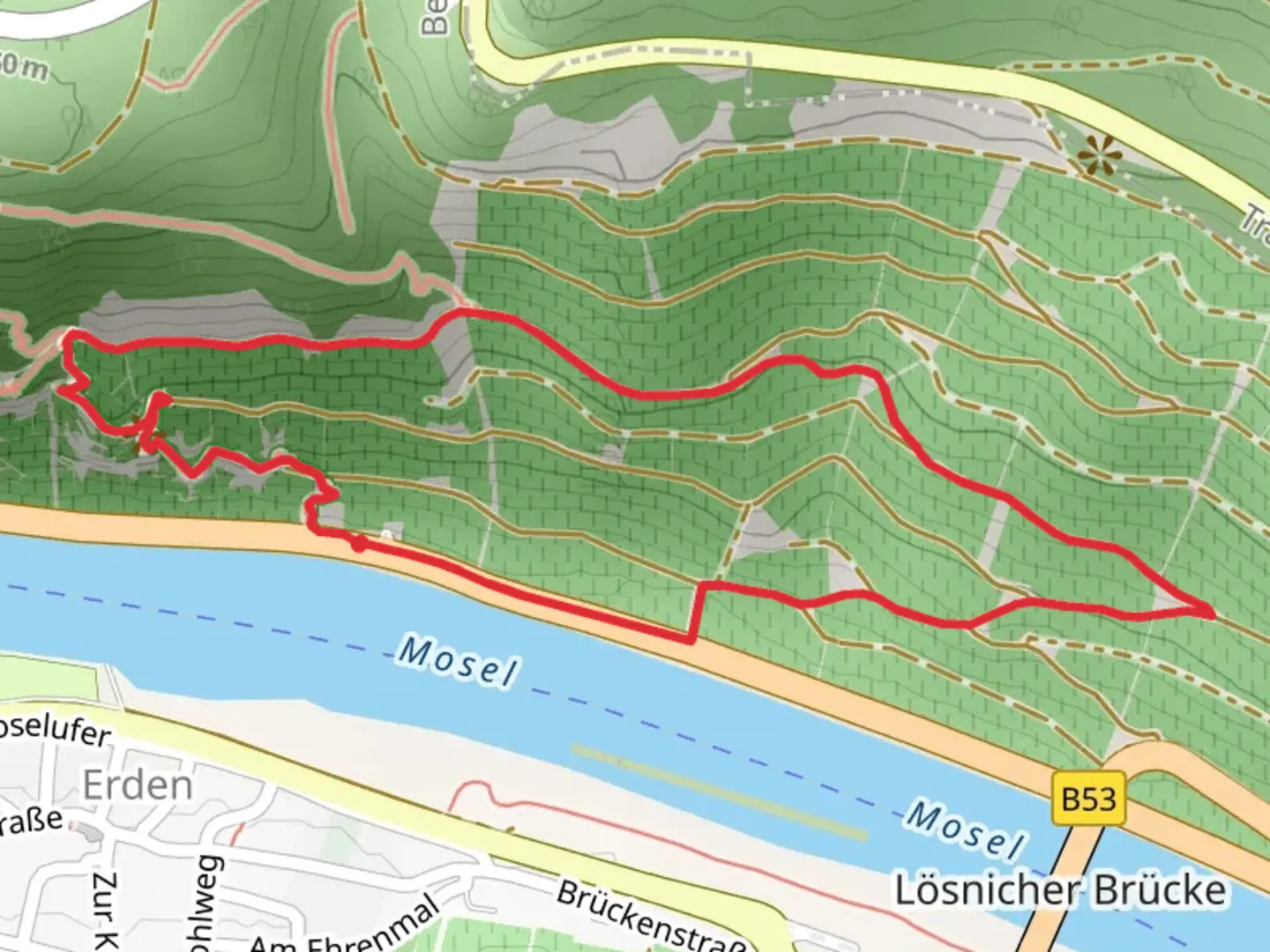 An image depicting the trail Klettersteig Erden Loop and its surrounding area.