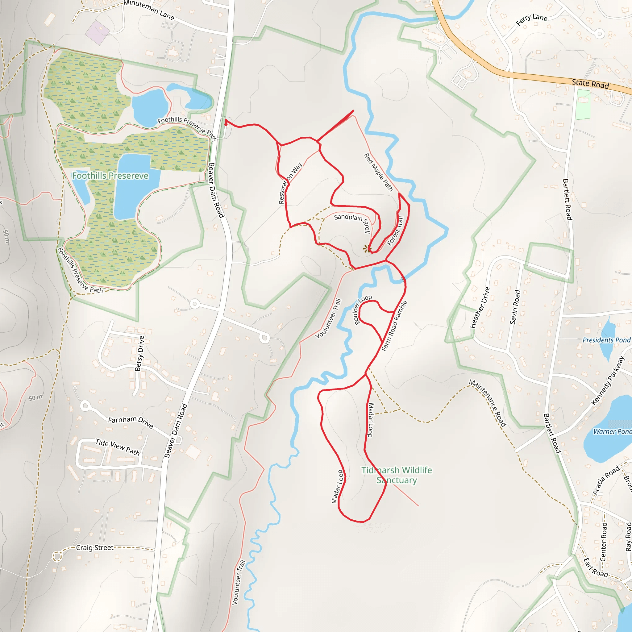 Cranberry Bogs Loop mobile static map