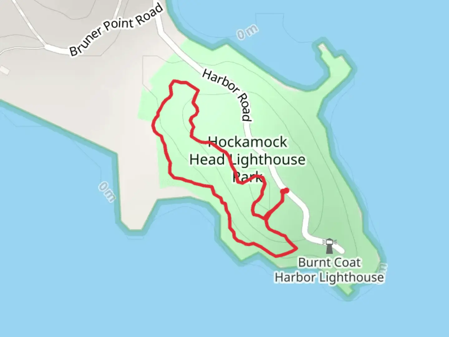 An image depicting the trail Hockamock Head Loop and its surrounding area.