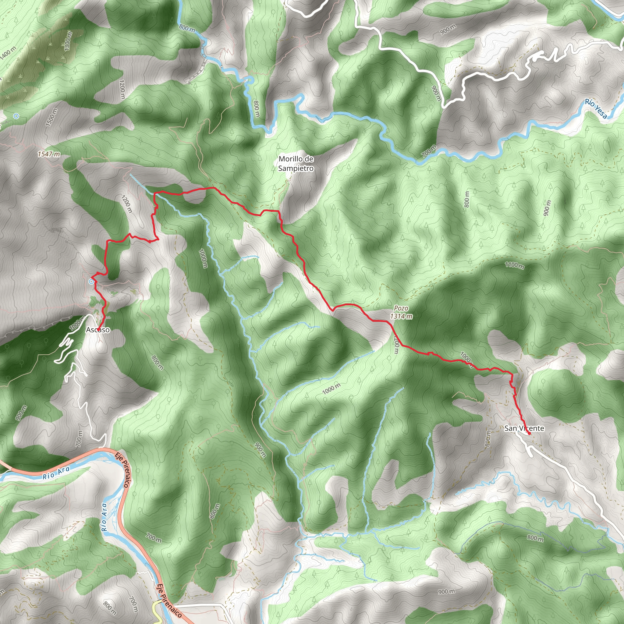 San Vicente de Labuerda - Ascaso PR HU 185 mobile static map