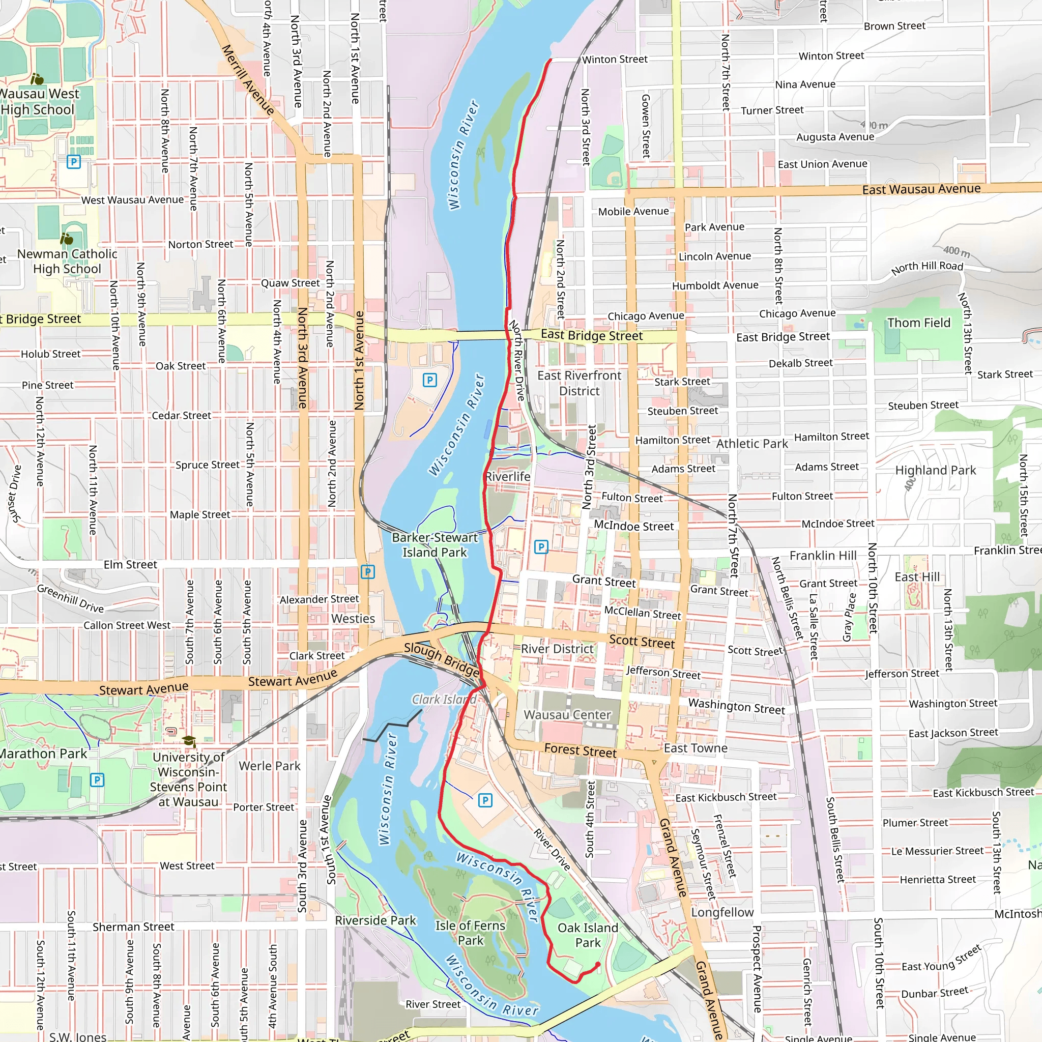 River Edge Parkway mobile static map