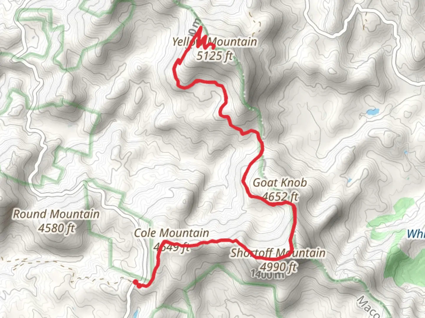 An image depicting the trail Nantahala Yellow Mountain Trail and its surrounding area.