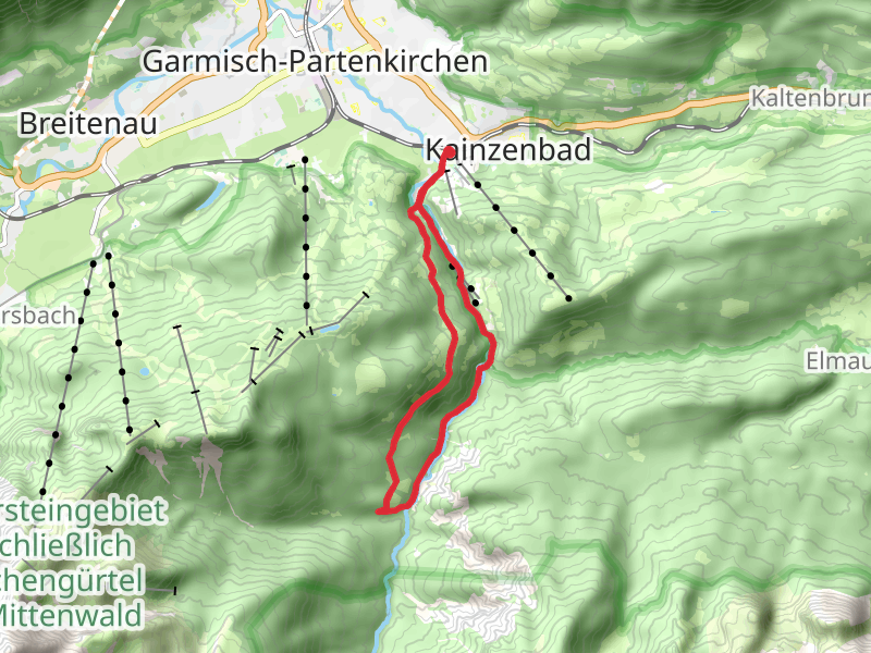 Mittergraseck and Partnach Loop via Wildenauer Straße