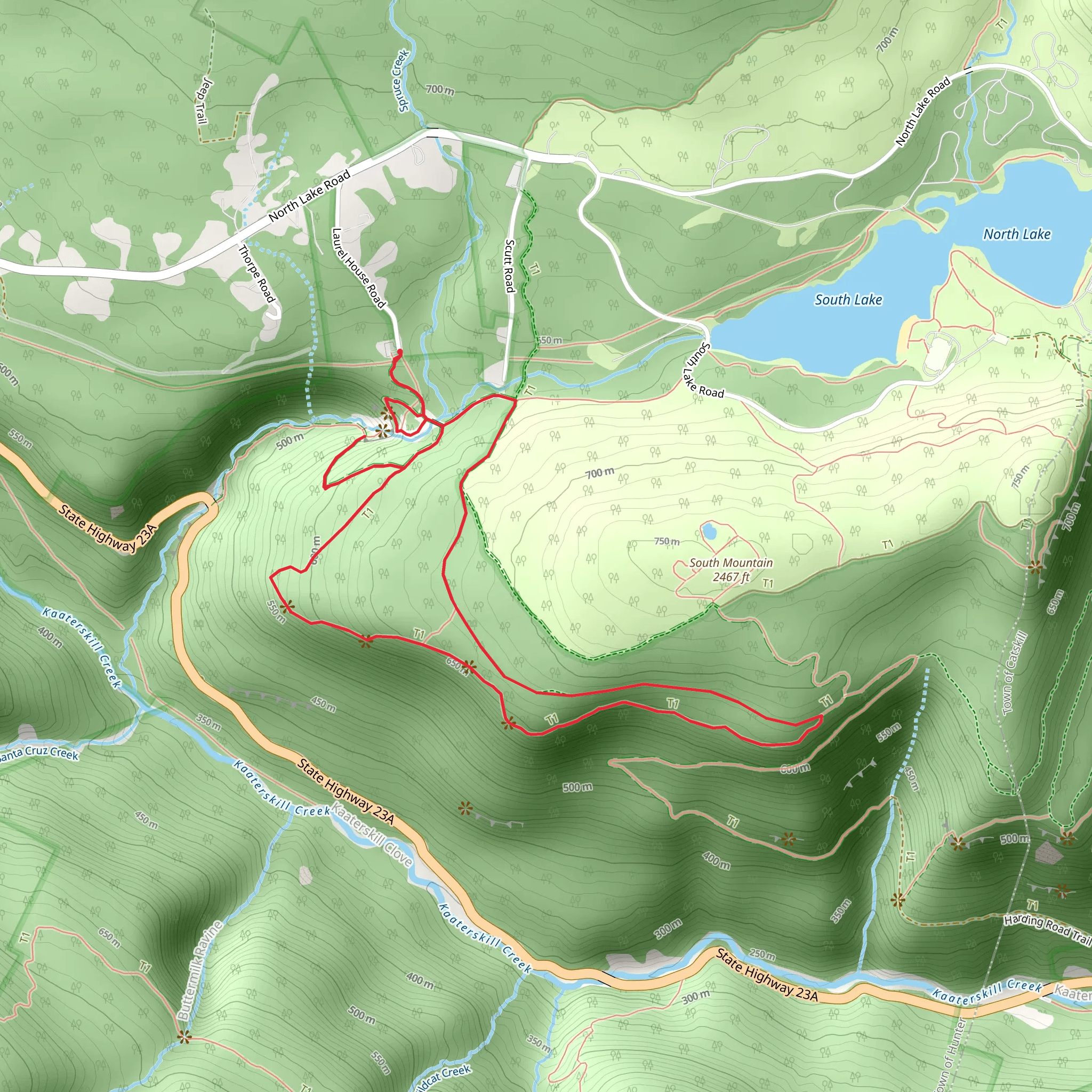 Escarpment Trail and Yellow Horse Trail Loop mobile static map