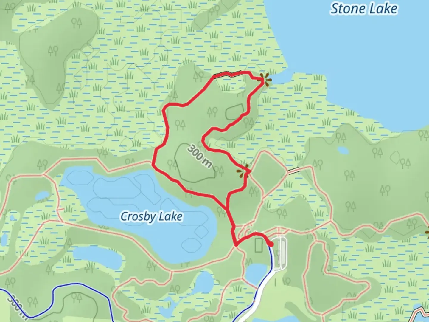 An image depicting the trail Aspen and Tamarack Loop Trail and its surrounding area.