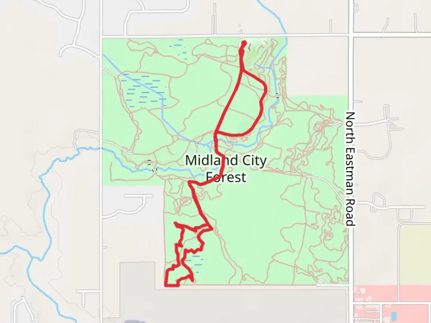 An image depicting the trail Multi use and Frog Holler Loop and its surrounding area.
