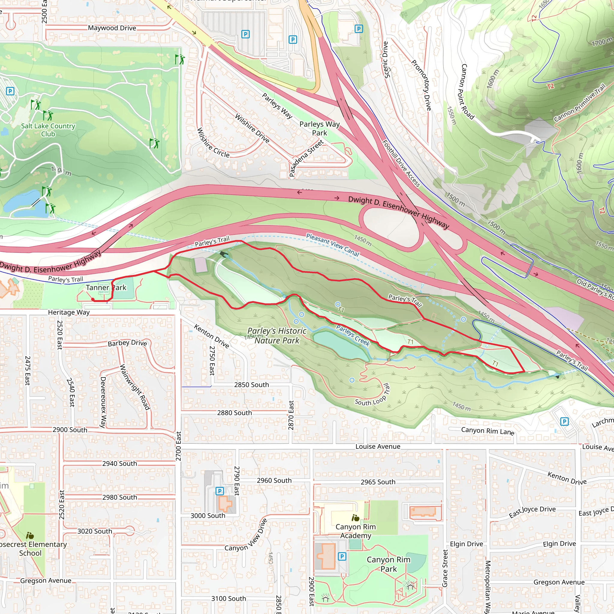 Parley's Loop Trail mobile static map