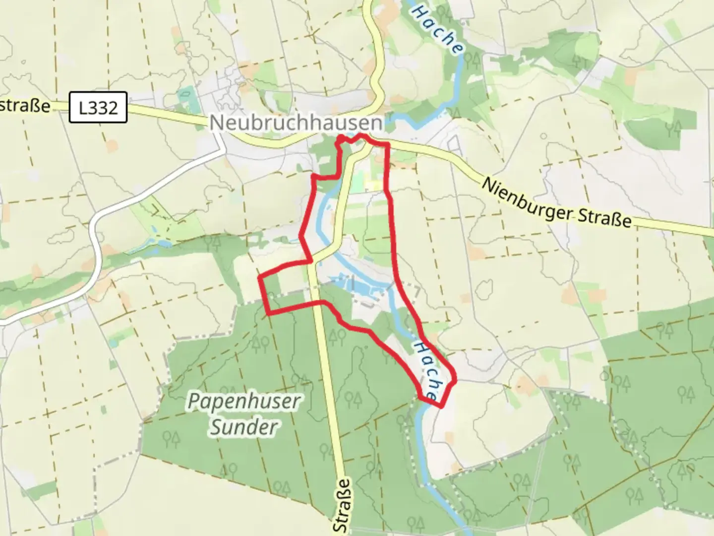 An image depicting the trail Forsthaus Freidorf Loop and its surrounding area.