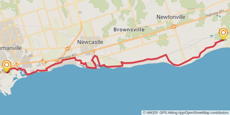 Waterfront Trail stage 21 Map
