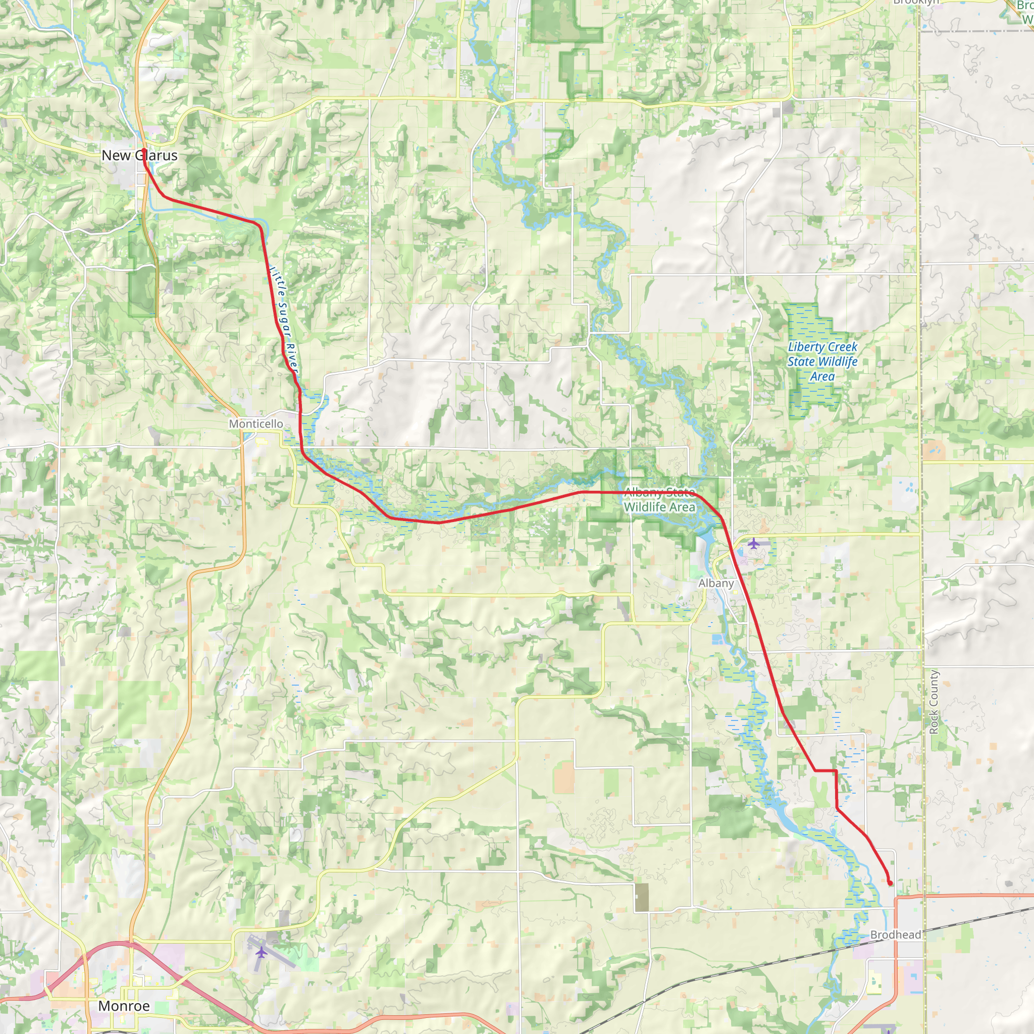 Sugar River State Trail mobile static map
