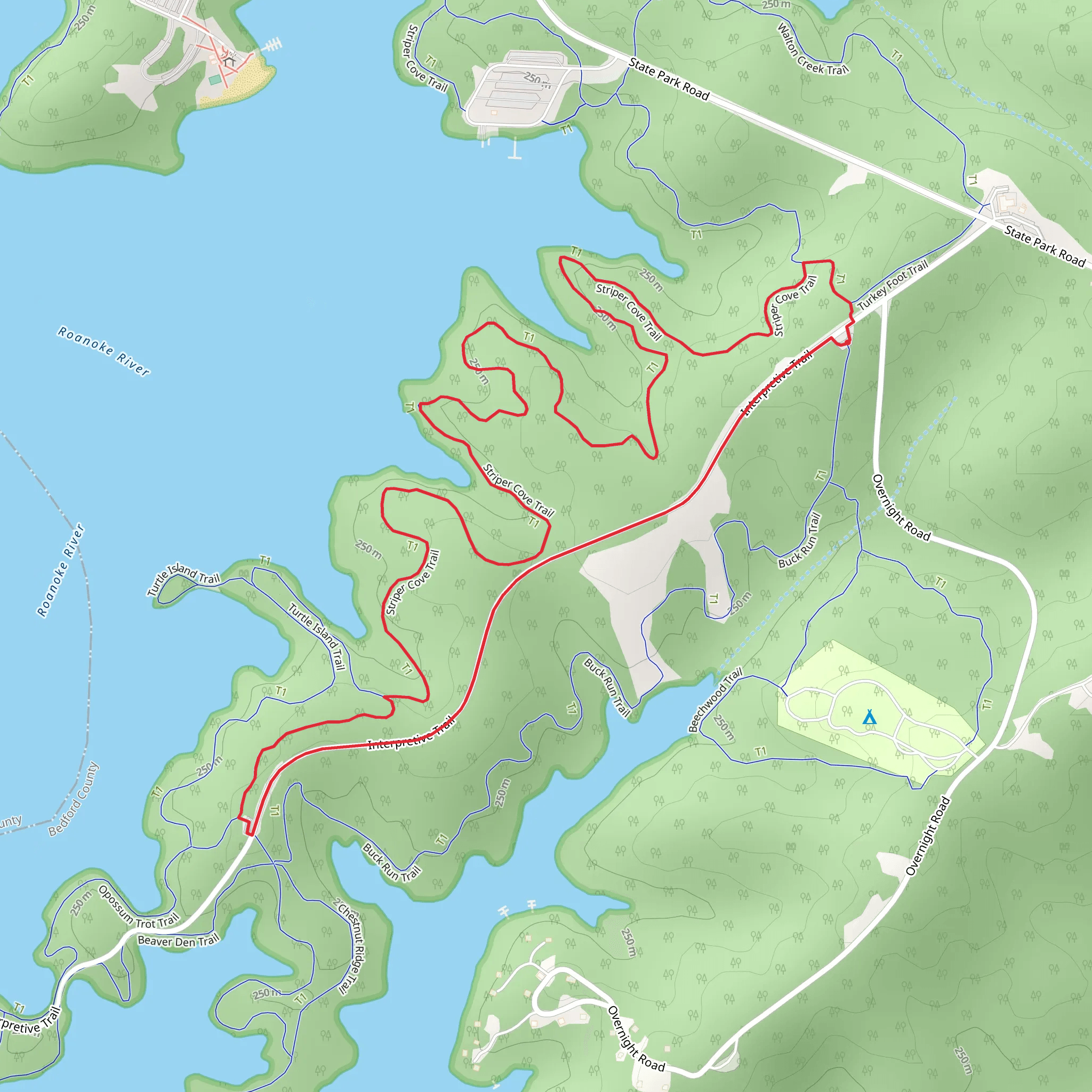 Striper Cove Loop Trail mobile static map
