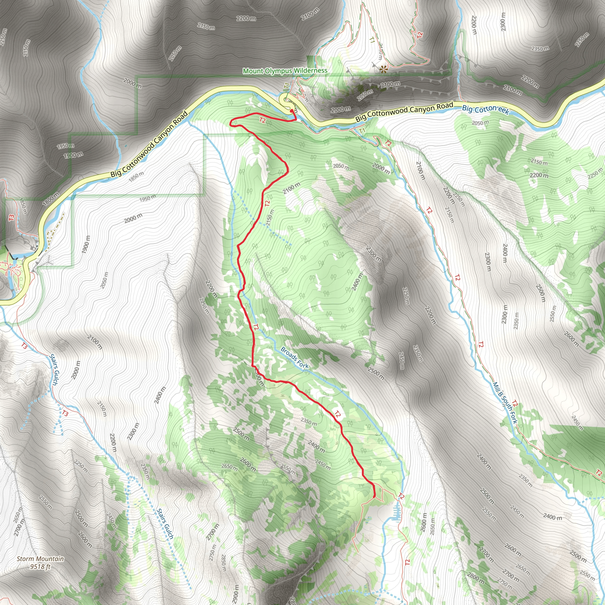 Broads Fork Trail mobile static map
