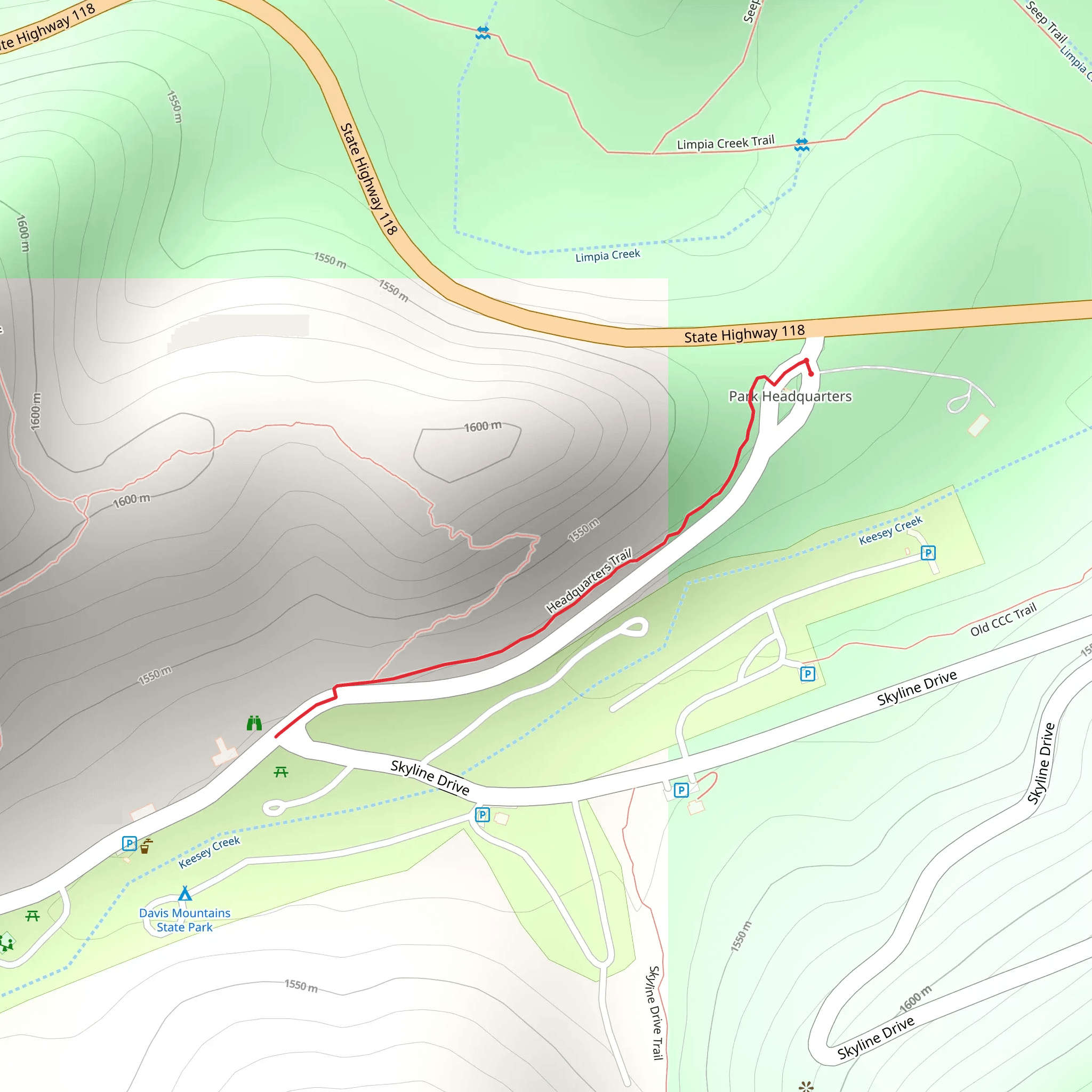 Headquarters Trail mobile static map