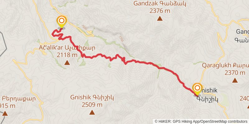 Transcaucasian Trail - Armenia stage 30 Map