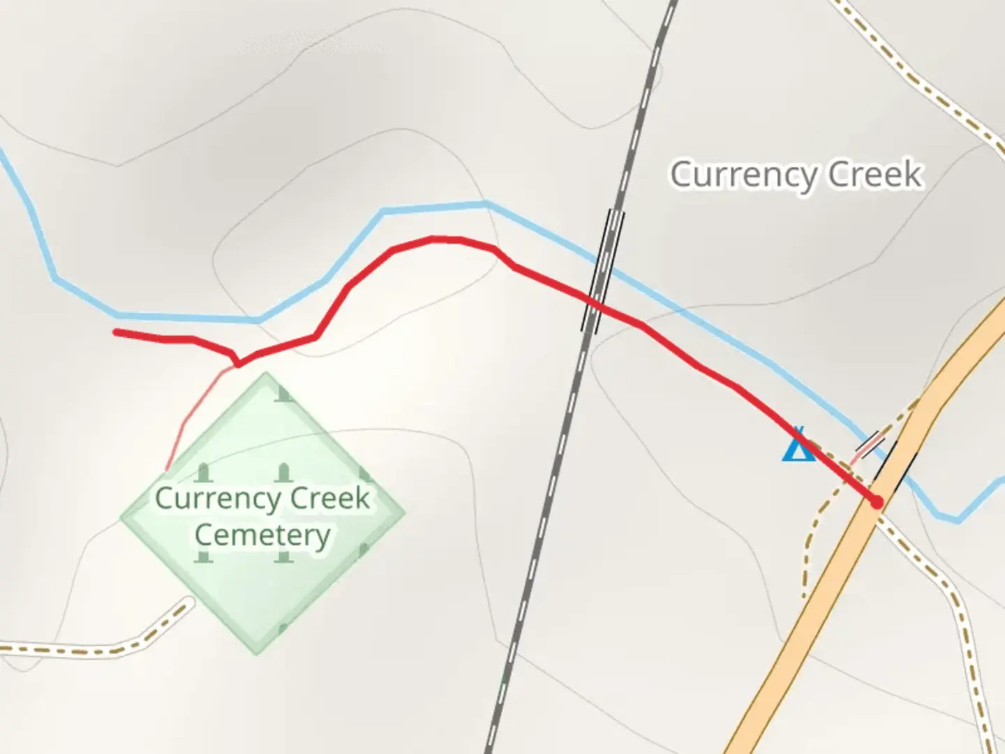 An image depicting the trail Currency Creek Waterfall Hike and its surrounding area.