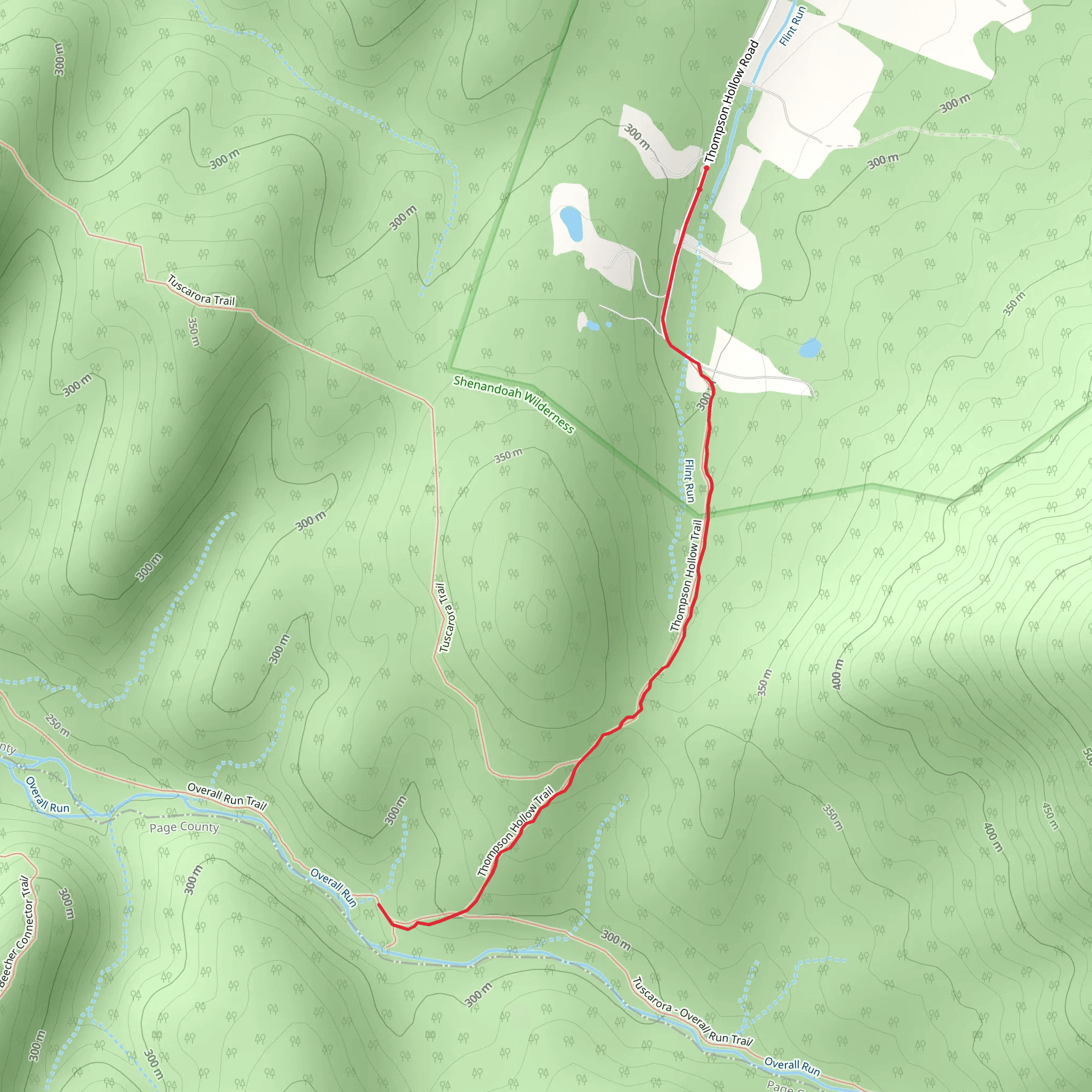 Thompson Hollow Trail mobile static map
