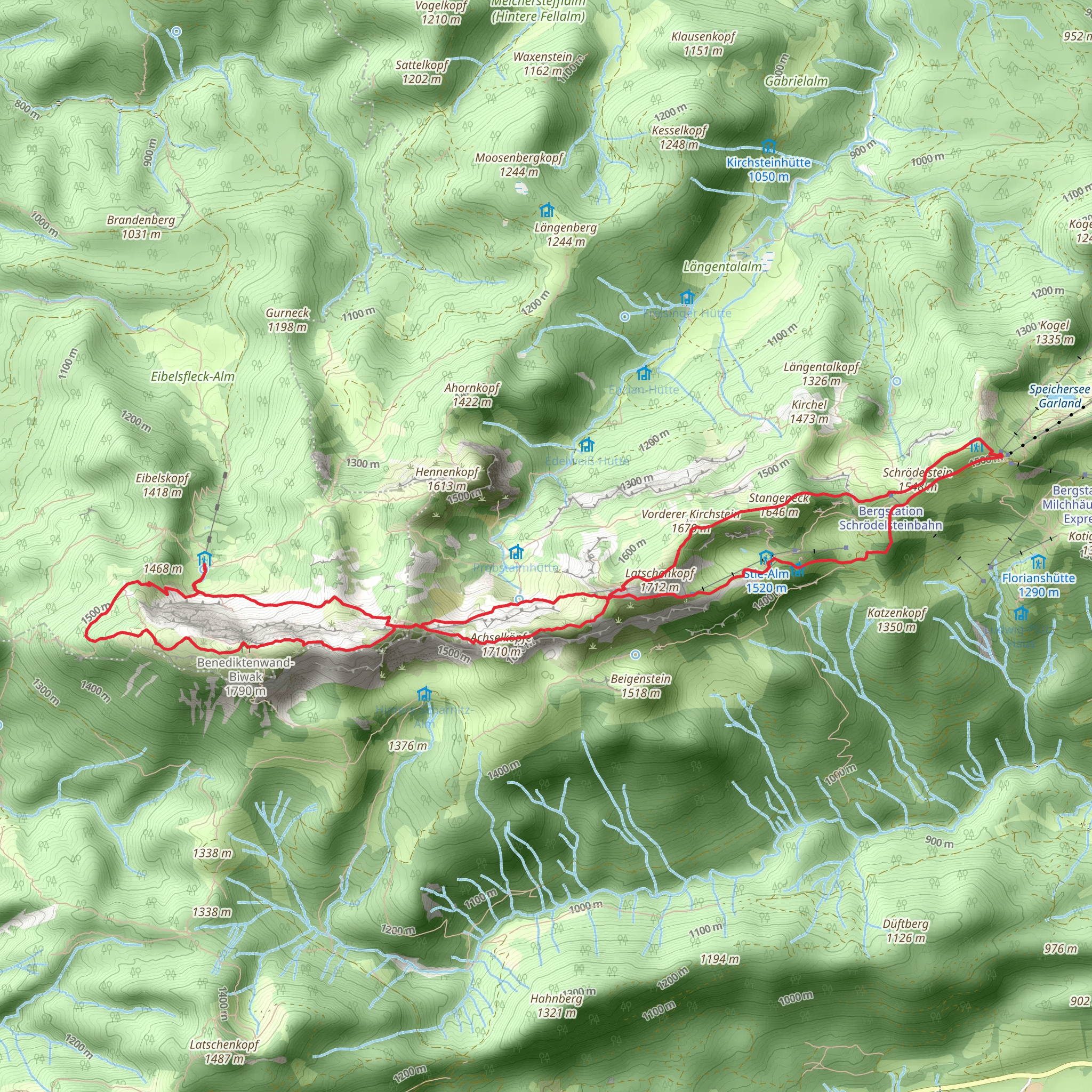 Via Alpina Purple and Idealhang Loop mobile static map