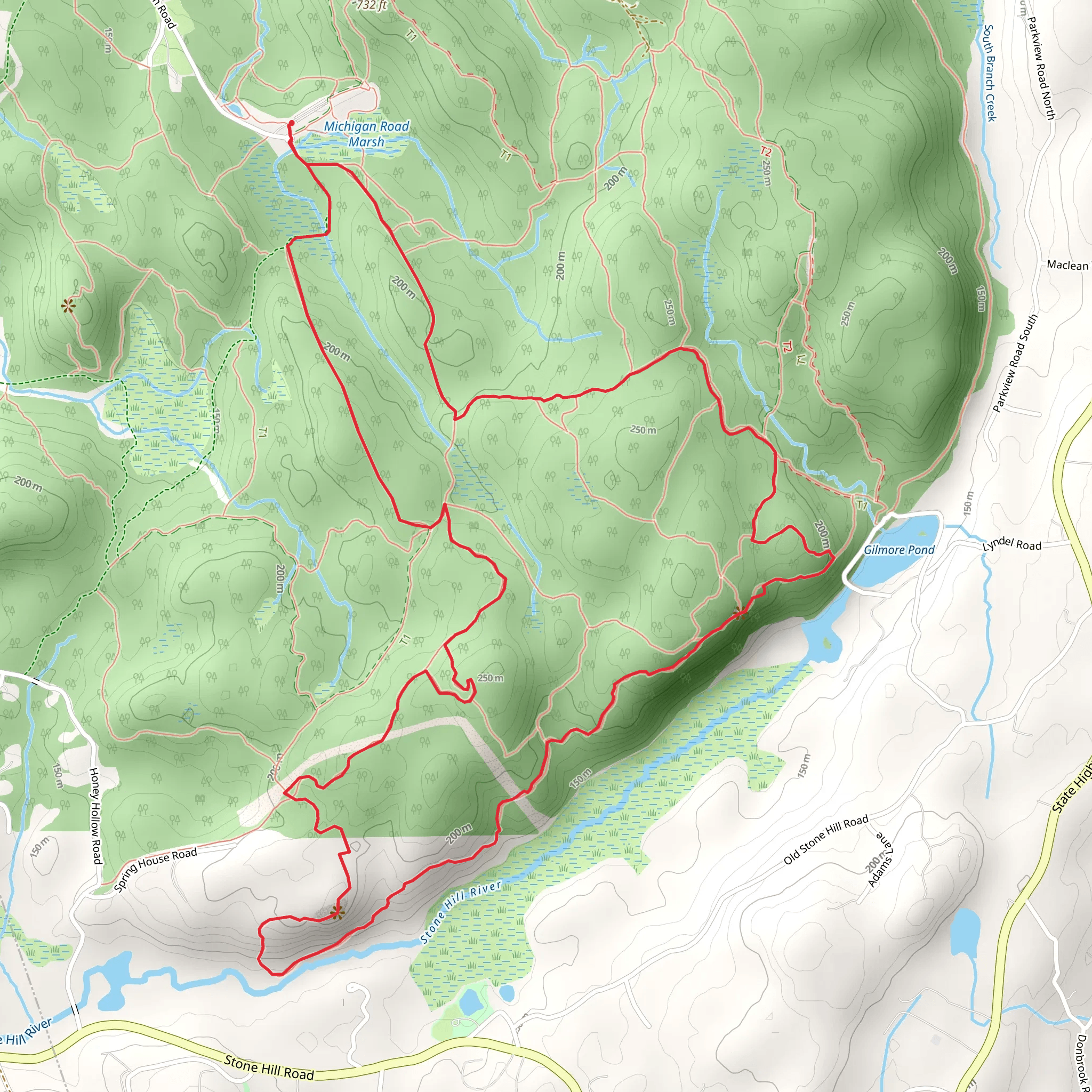 Gillmore Pond Loop from Michigan Road mobile static map
