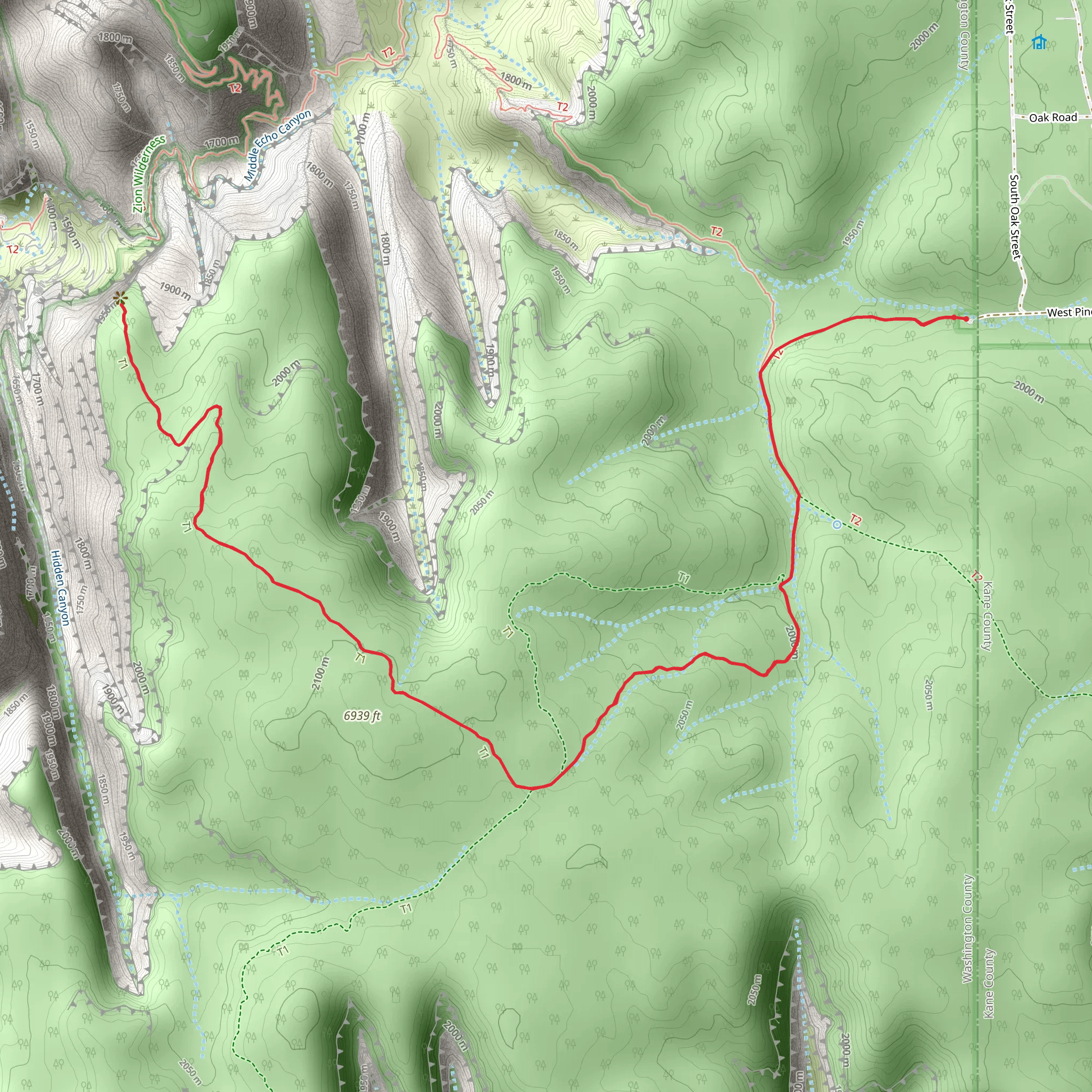 Cable Mountain via Stave Spring Trail mobile static map
