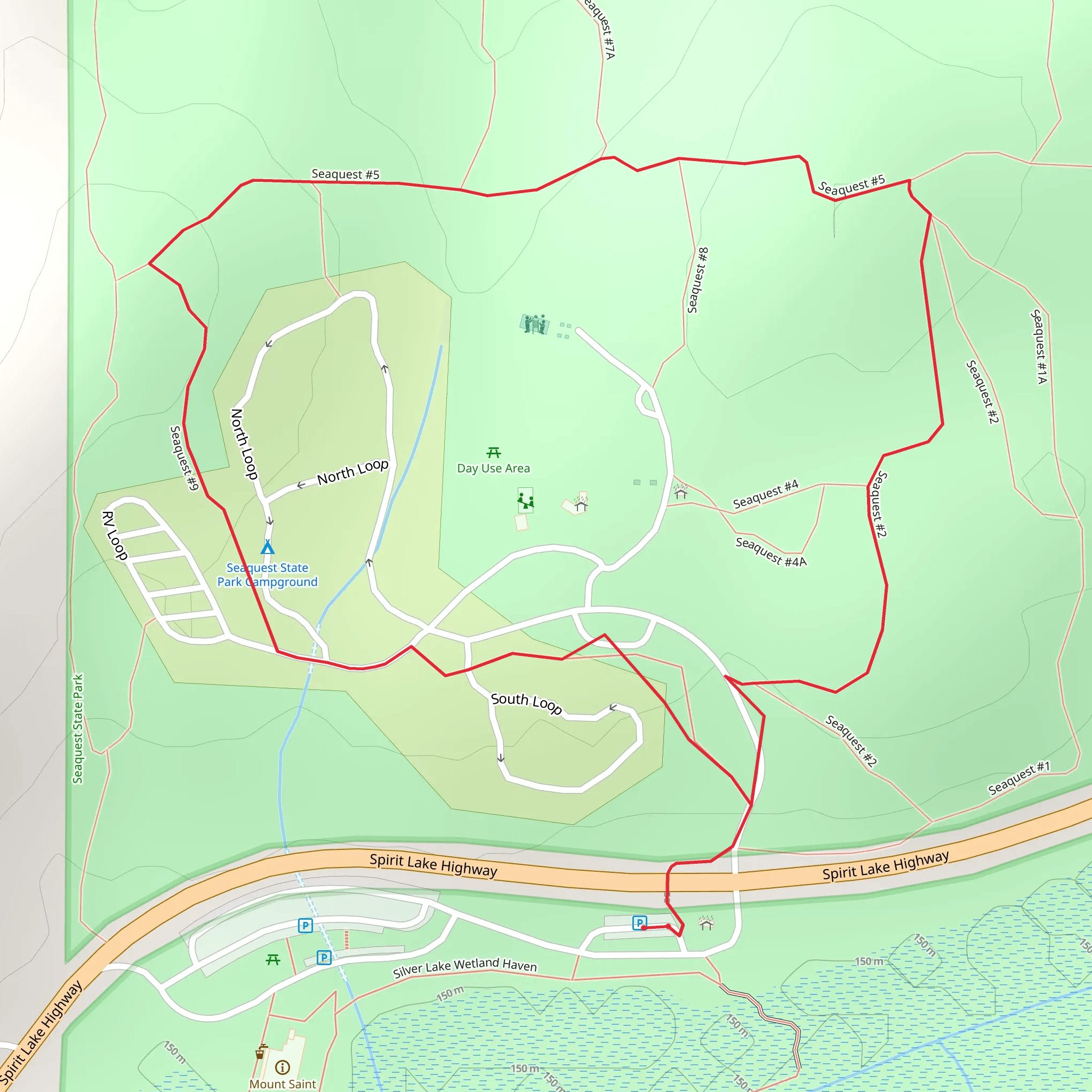 Seaquest State Park Loop mobile static map