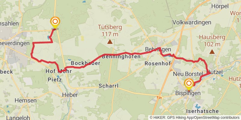 Heidschnuckenweg stage 5 Map