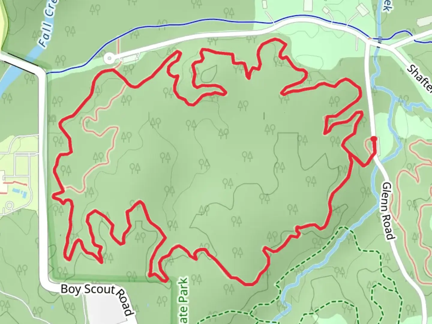 An image depicting the trail Lawrence Creek Loop Trail and its surrounding area.