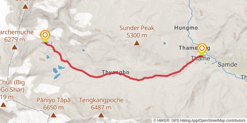 Everest Base Camp 3 Passes Trek spur 1 Map