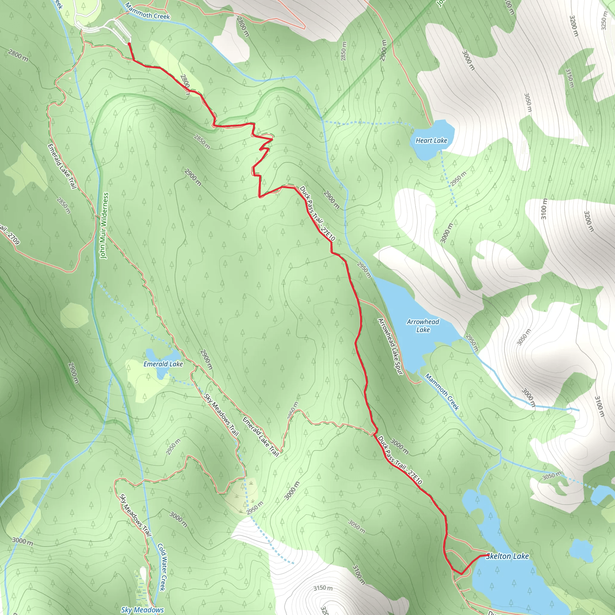 Skelton Lake via Duck Pass Trail mobile static map