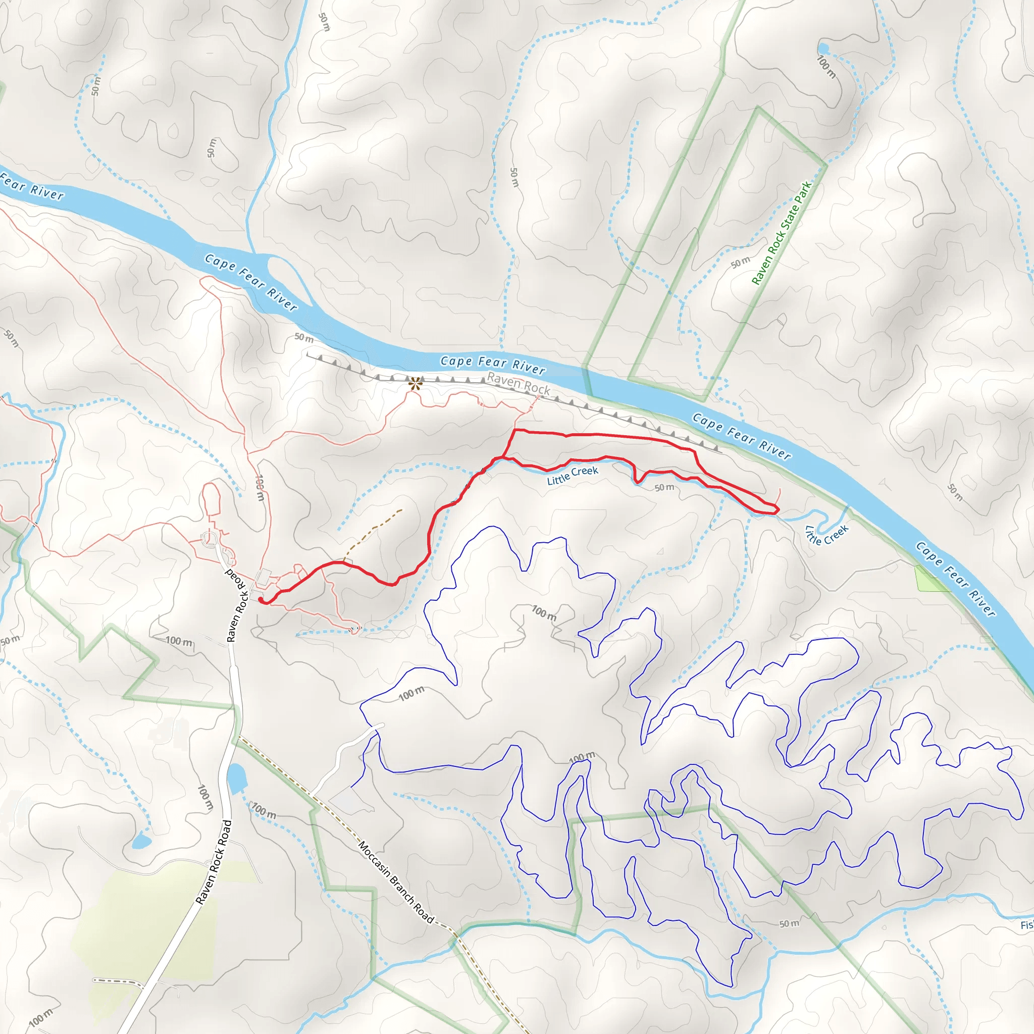 Little Creek and Raven Rock Loop Trail mobile static map
