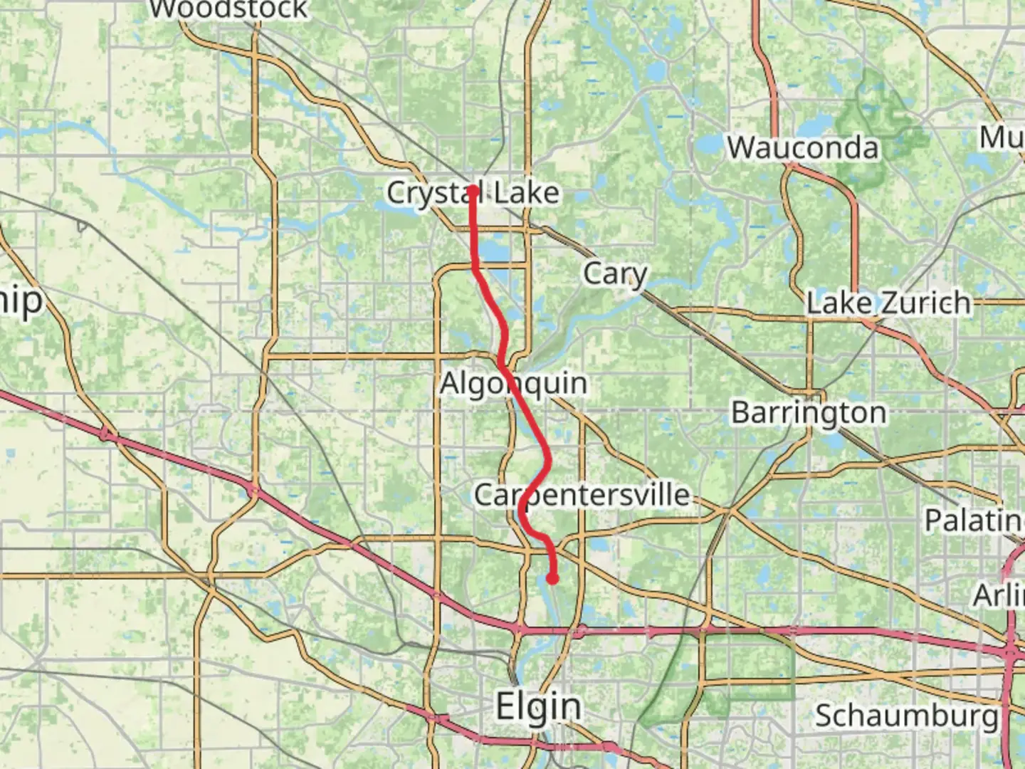 An image depicting the trail McHenry County Prairie Trail and its surrounding area.