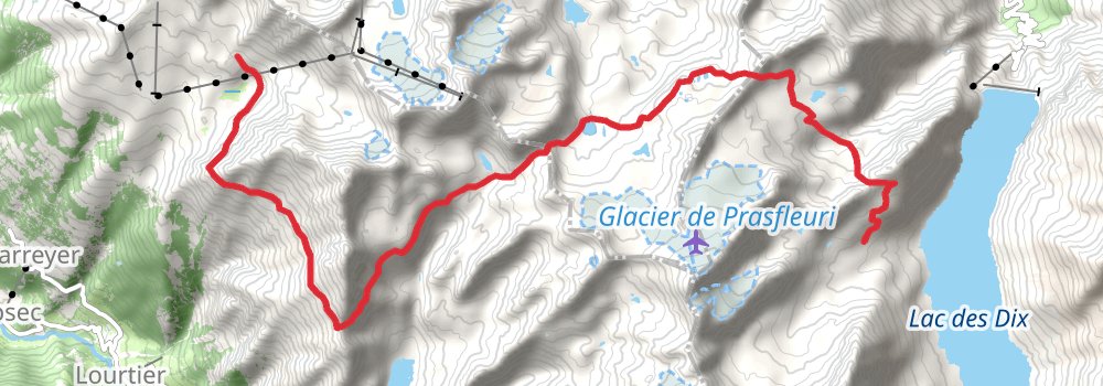 Chamonix to Zermatt - Haute Route stage 6 Map