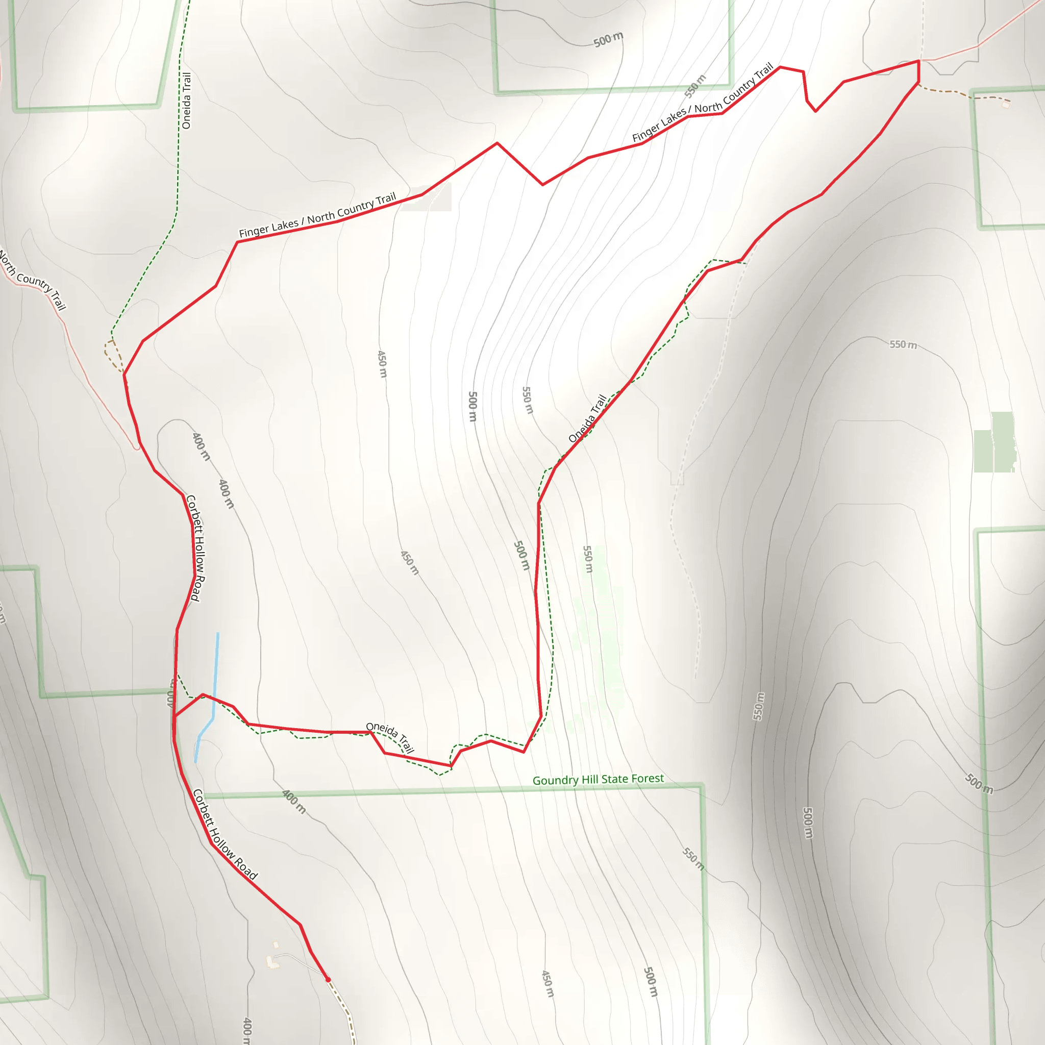 Corbett Hollow Road Loop mobile static map