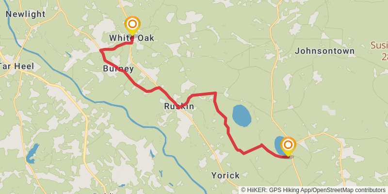 Mountains-to-Sea Trail stage 69 Map
