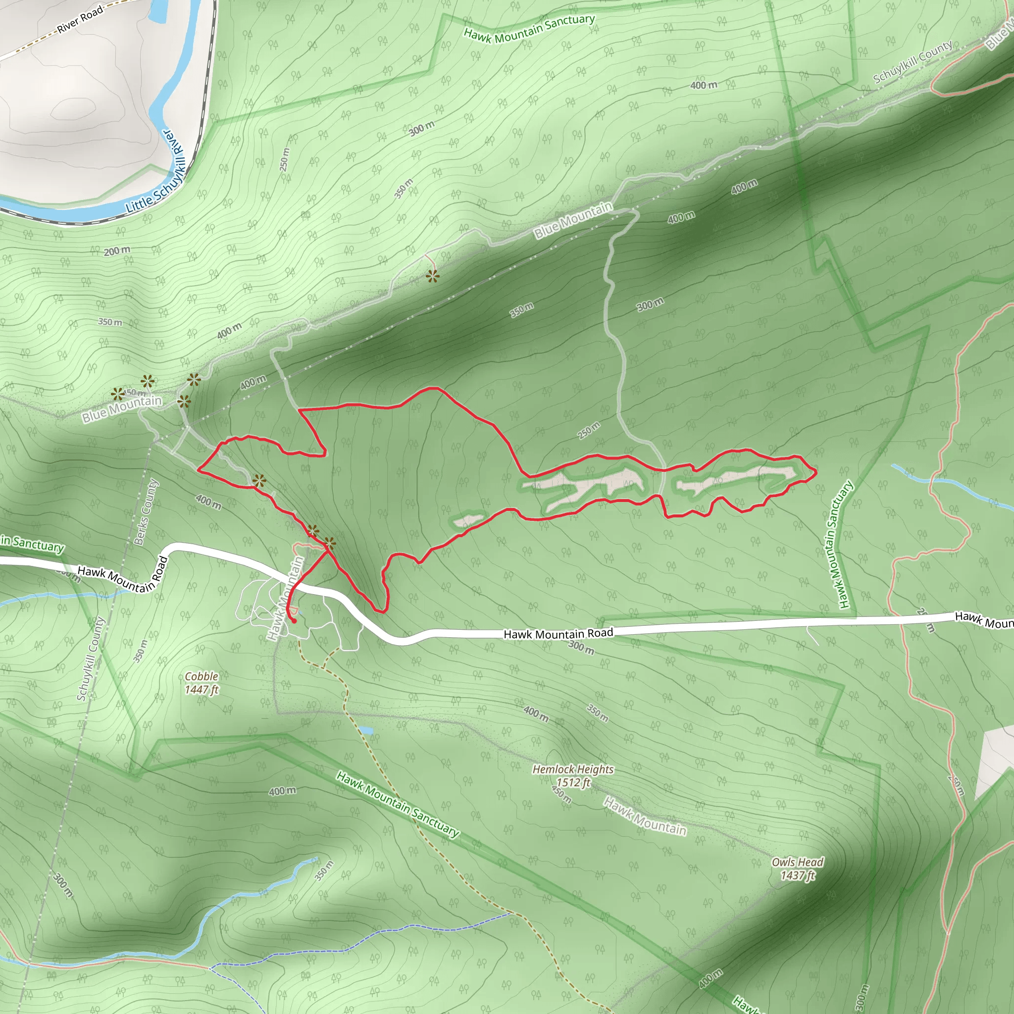 River of Rocks Trail via Lookout trail mobile static map